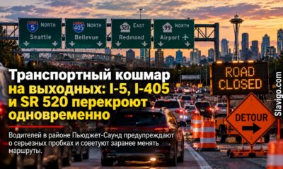На выходных Puget Sound ждут крупные перекрытия I-5, I-405, SR 520 и SR 99