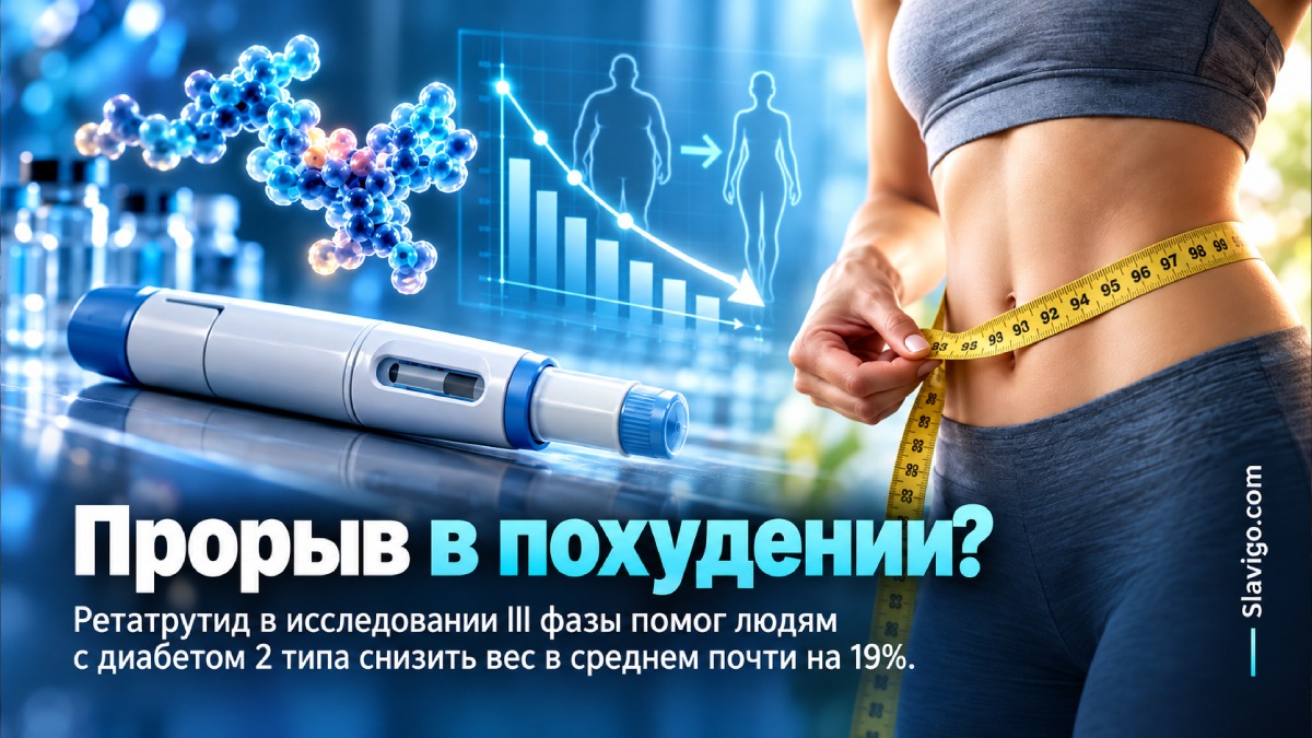 Ретатрутид помог снизить вес почти на 19% за 80 недель: результаты крупного испытания