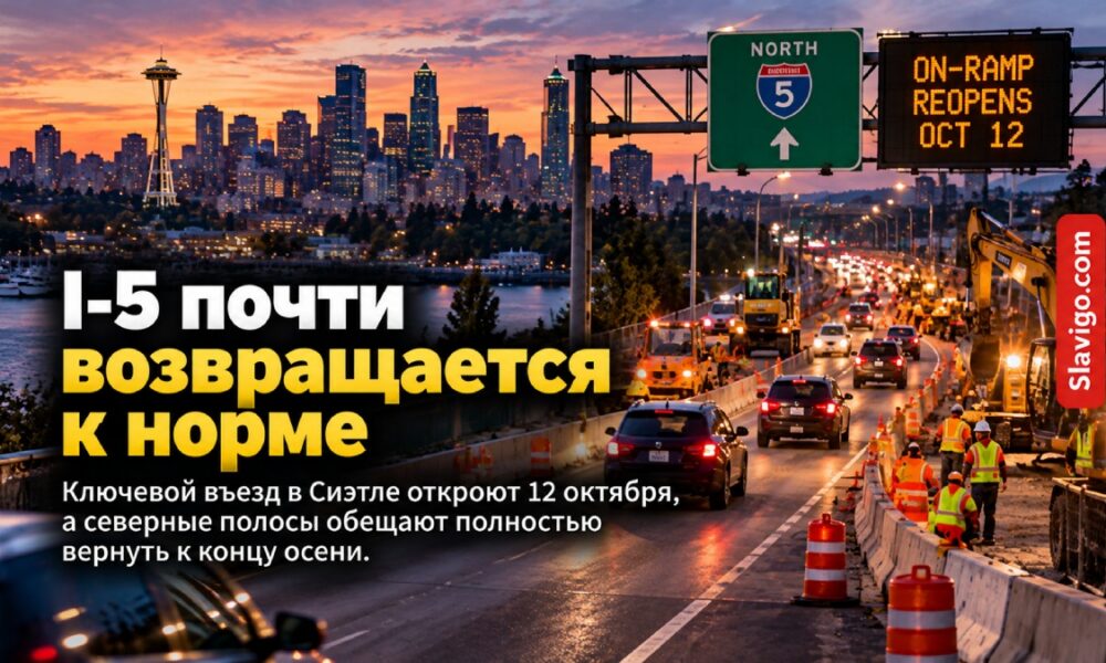 Harvard Avenue on-ramp на northbound I-5 в Seattle готовят к открытию после Revive I-5