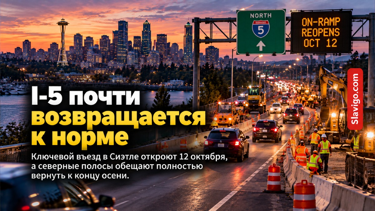 Harvard Avenue on-ramp на northbound I-5 в Seattle готовят к открытию после Revive I-5