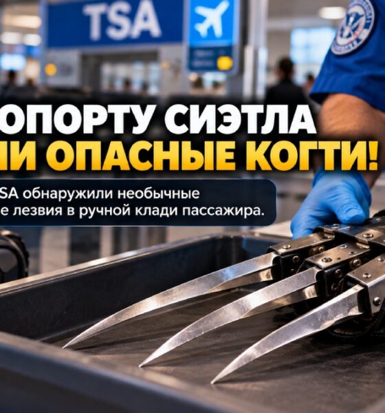 Редакционная иллюстрация: В аэропорту SEA на досмотре обнаружили перчатку с длинными металлическими лезвиями