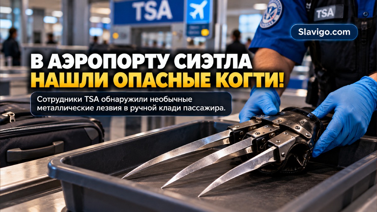 Редакционная иллюстрация: В аэропорту SEA на досмотре обнаружили перчатку с длинными металлическими лезвиями