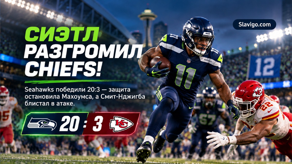 Футболисты Seattle празднуют победу на ночном стадионе