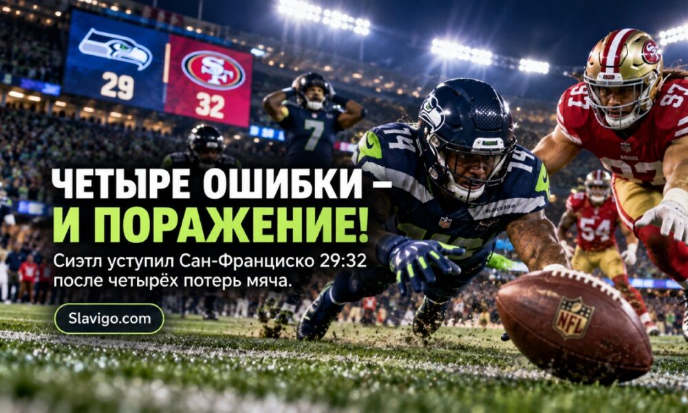 Seahawks уступили 49ers со счётом 29:32 после напряжённой концовки в Seattle