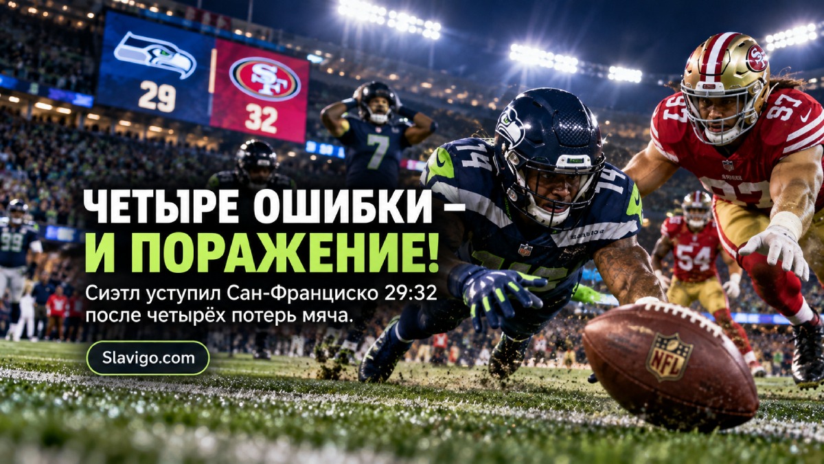Seahawks уступили 49ers со счётом 29:32 после напряжённой концовки в Seattle