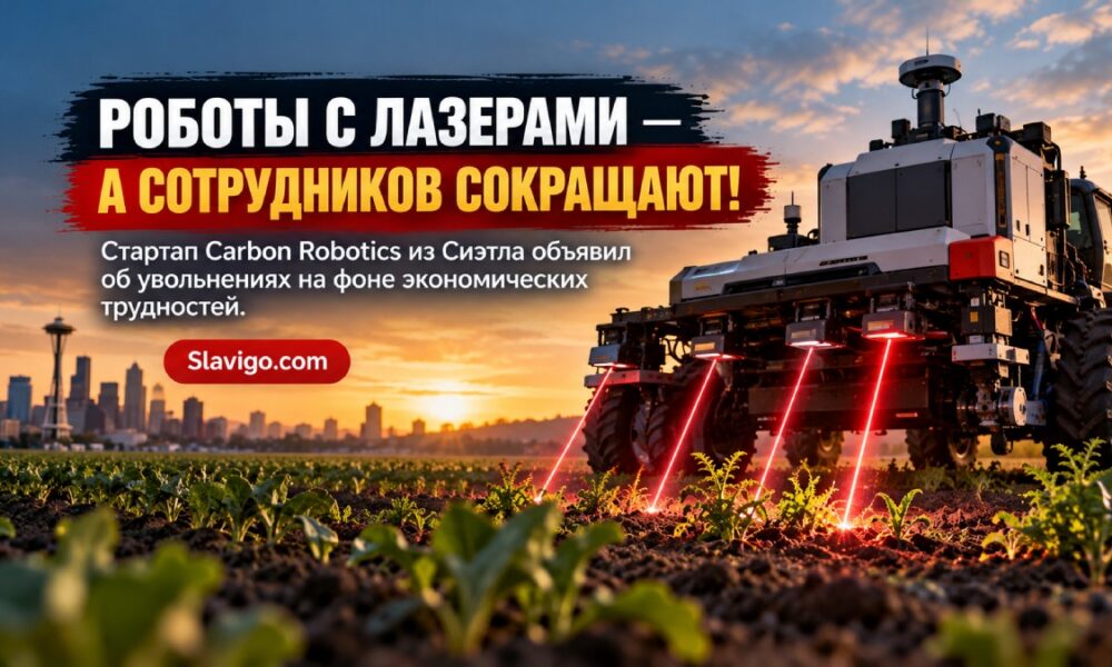 Редакционная иллюстрация: Seattle-стартап Carbon Robotics сокращает сотрудников из-за экономической ситуации