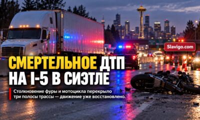После смертельного столкновения мотоцикла с фурой в Seattle открыли I-5