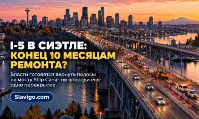 В Seattle готовят полное перекрытие северной I-5 для завершения ремонта Ship Canal Bridge