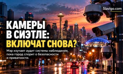 Уличная камера наблюдения в районе Pioneer Square в Seattle