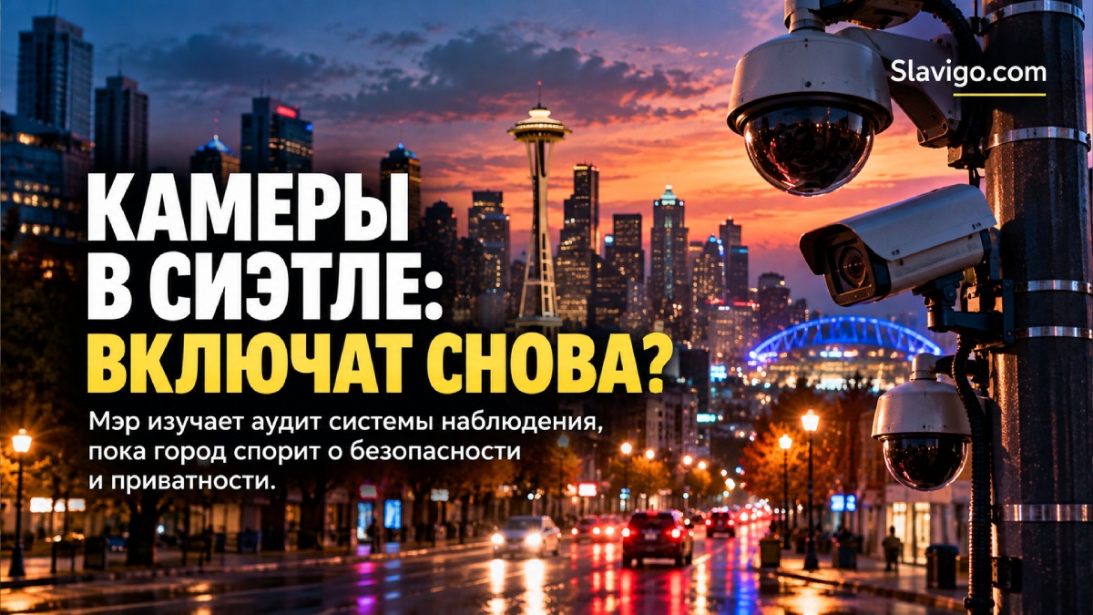 Уличная камера наблюдения в районе Pioneer Square в Seattle