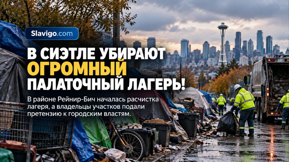 В Rainier Beach начали расчистку лагеря бездомных размером более двух кварталов