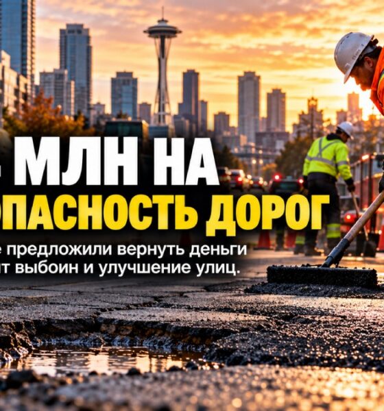 Ремонт дорожного покрытия на улице Seattle