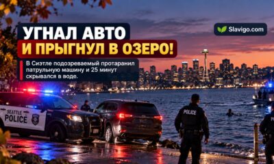 В Seattle угонщик внедорожника прыгнул в Lake Washington после столкновения с полицейской машиной