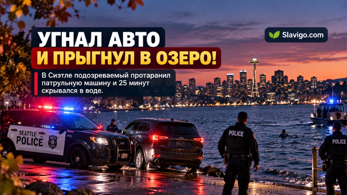 В Seattle угонщик внедорожника прыгнул в Lake Washington после столкновения с полицейской машиной