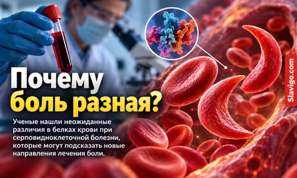 При серповидноклеточной болезни нашли неожиданные белковые различия между людьми с сильной и слабой болью