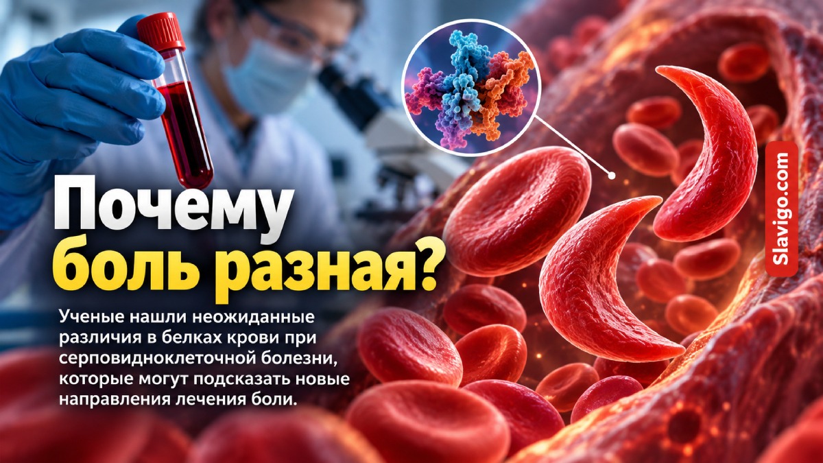 При серповидноклеточной болезни нашли неожиданные белковые различия между людьми с сильной и слабой болью