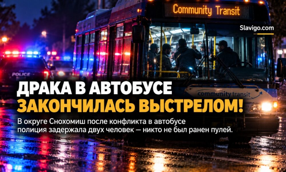Драка в автобусе Snohomish County закончилась выстрелом: двоих задержали
