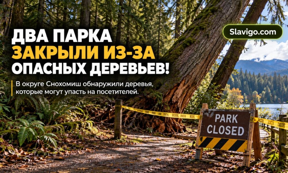 Редакционная иллюстрация: В Snohomish County временно закрыли два парка из-за опасных деревьев