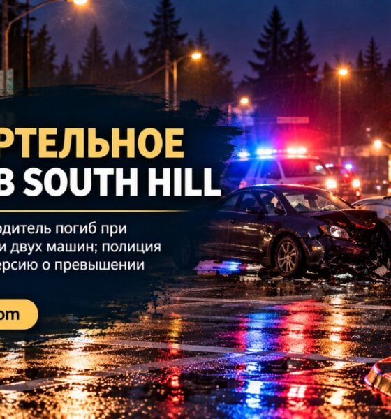 На перекрёстке в South Hill погиб 29-летний водитель: шериф подозревает превышение скорости