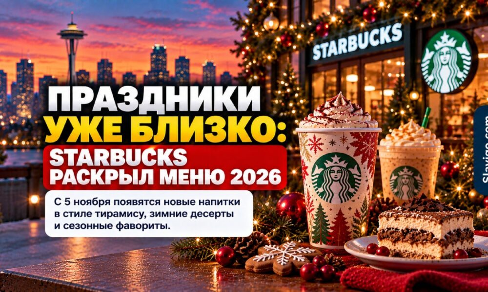 Starbucks представил праздничное меню 2026 года: запуск назначен на 5 ноября