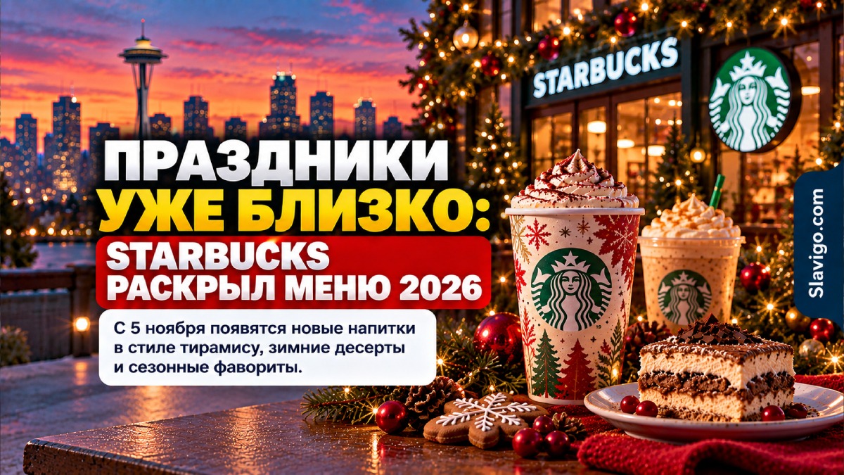 Starbucks представил праздничное меню 2026 года: запуск назначен на 5 ноября