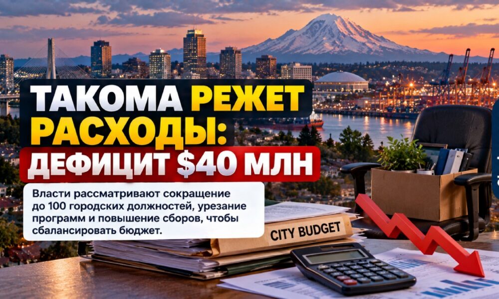 Tacoma рассматривает сокращение до 100 городских должностей из-за дефицита бюджета в $40 млн