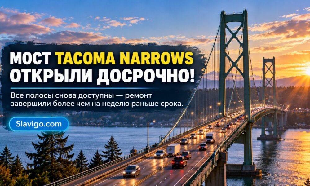 На Tacoma Narrows Bridge досрочно открыли все полосы после ремонта