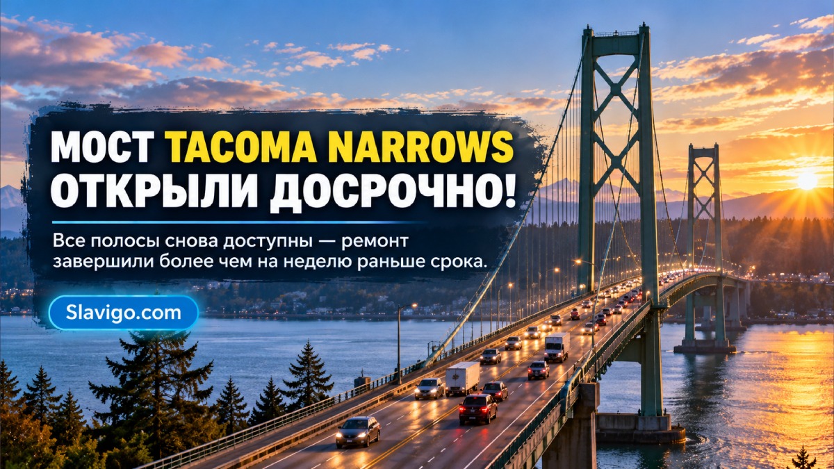 На Tacoma Narrows Bridge досрочно открыли все полосы после ремонта