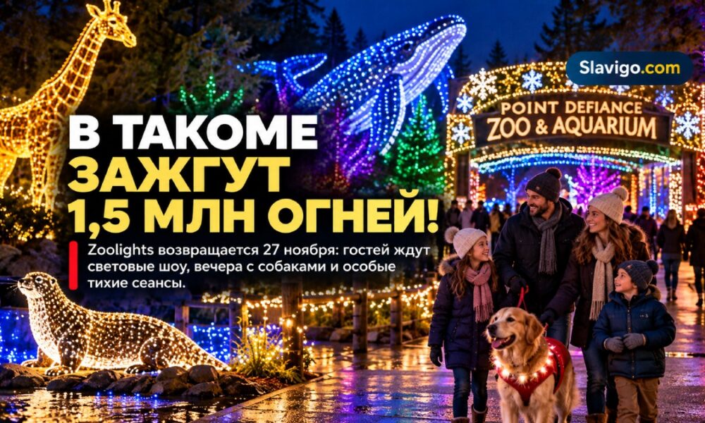 Редакционная иллюстрация: В Tacoma объявили даты Zoolights: более 1,5 млн огней и специальные вечера