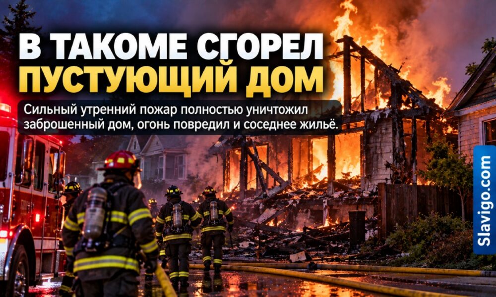 Пожар уничтожил пустующий дом в Tacoma и повредил соседнее здание