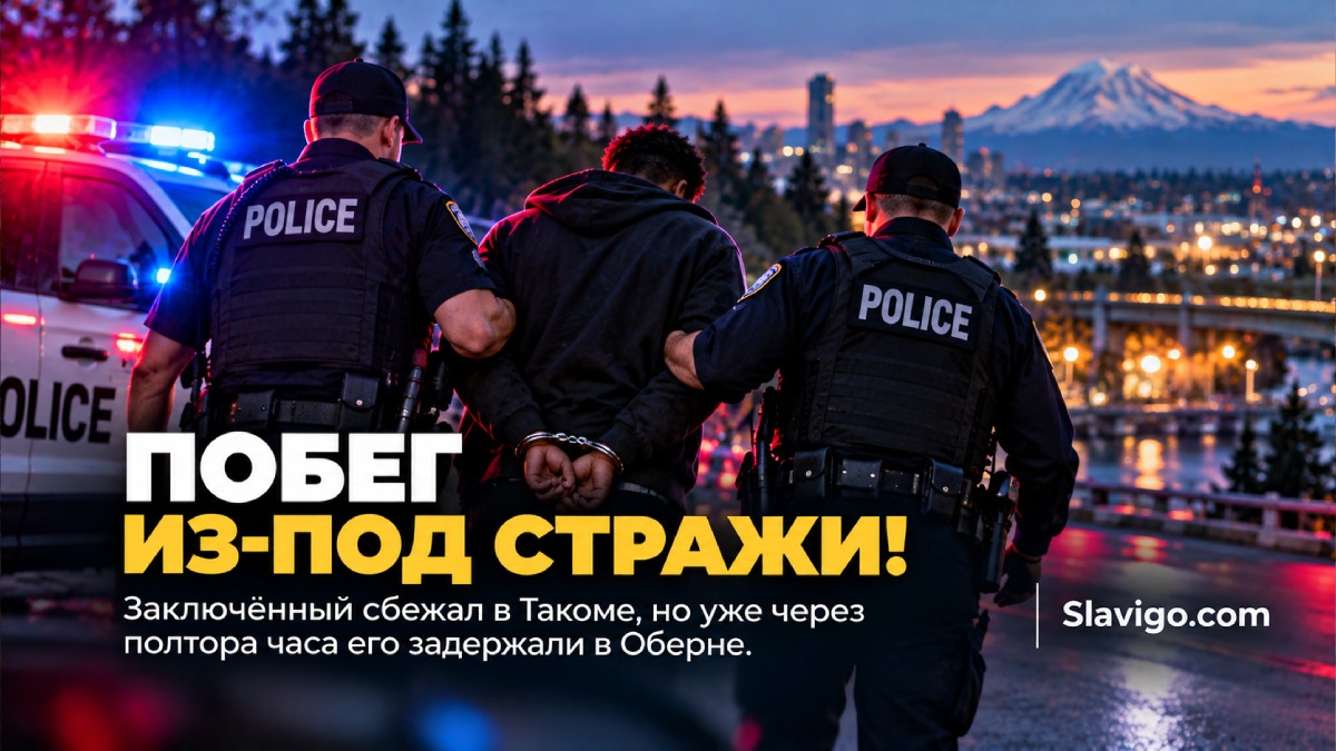 В Auburn задержали заключённого, сбежавшего с рабочей бригады в Tacoma