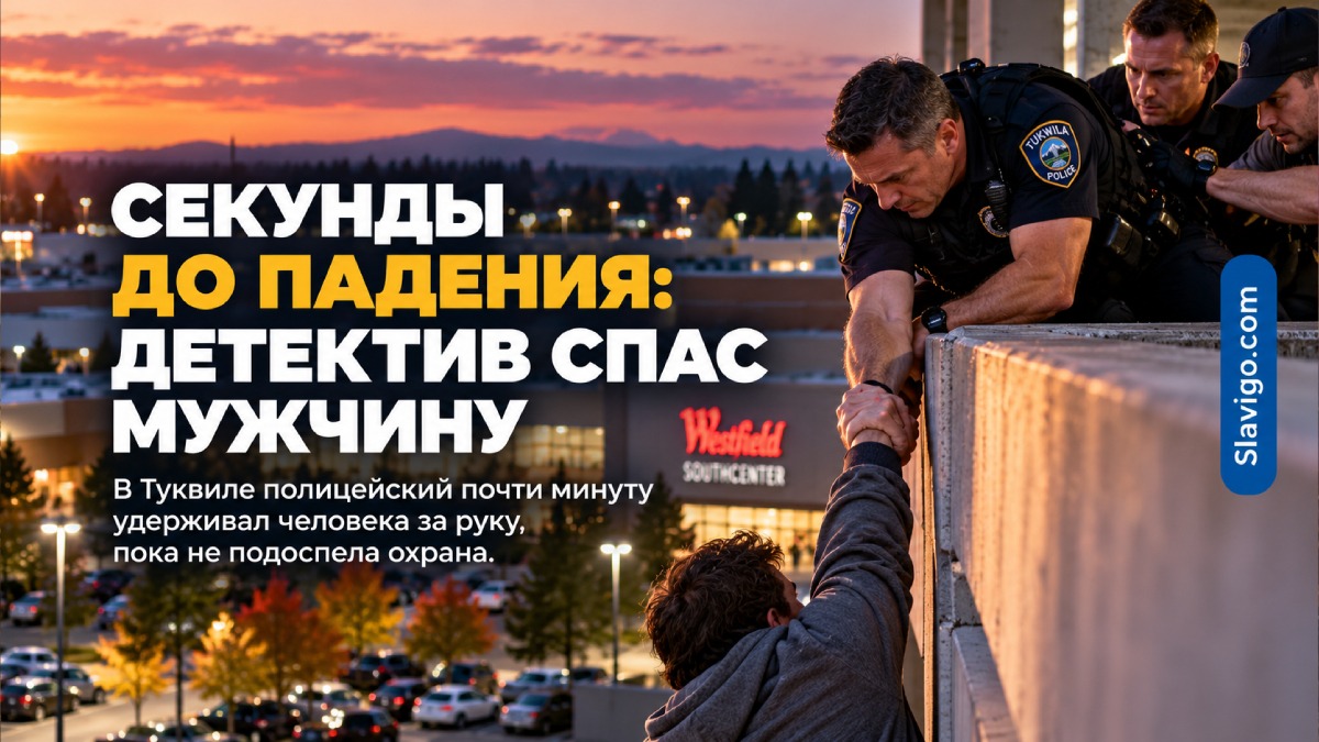 В Tukwila детектив удержал человека на краю многоуровневой парковки