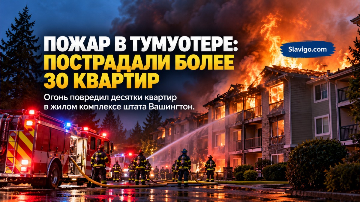 В Tumwater крупный пожар повредил более 30 квартир