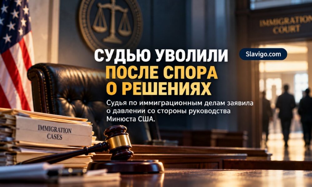 Пустой зал иммиграционного суда в Вирджинии