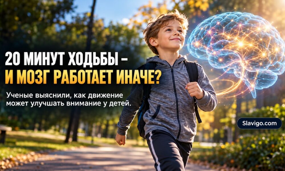 Двадцатиминутная ходьба и внимание детей: учёные изучили роль стрессовой системы