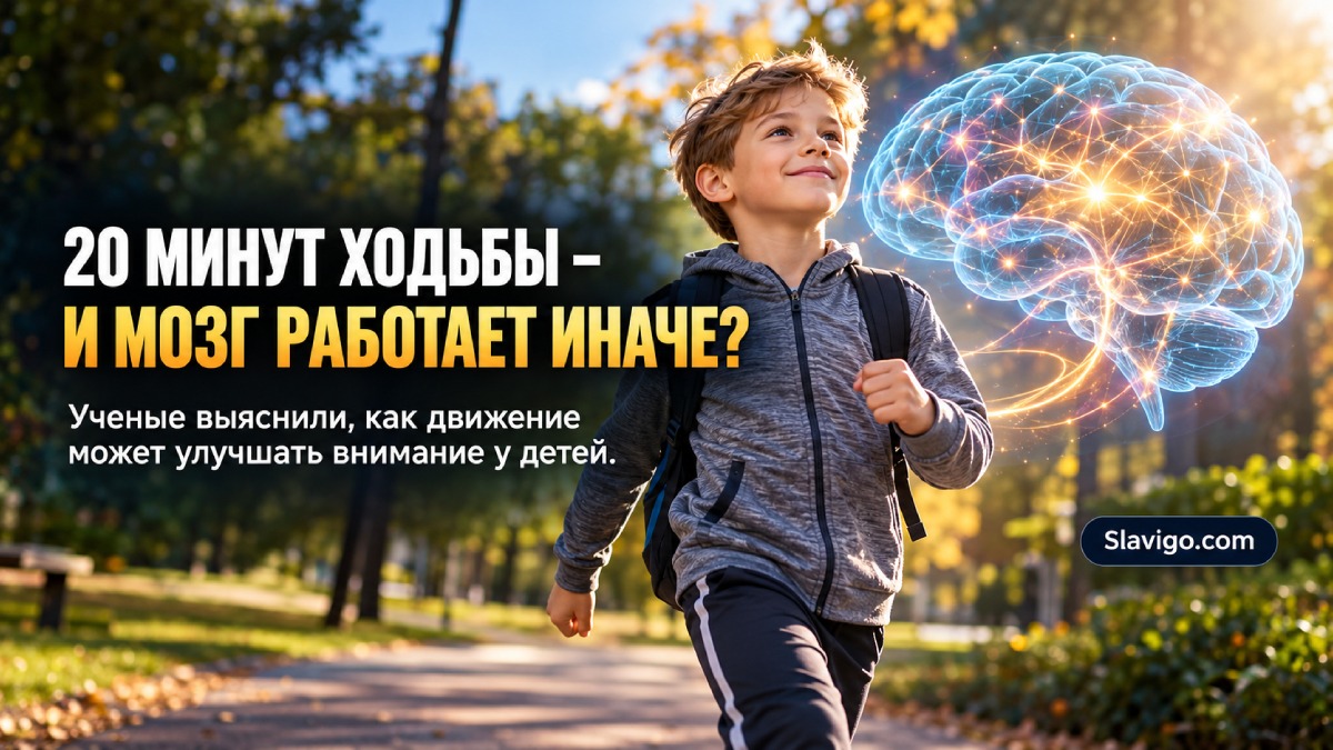 Двадцатиминутная ходьба и внимание детей: учёные изучили роль стрессовой системы