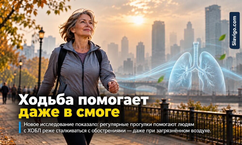 Ходьба снижала риск обострений ХОБЛ даже при загрязнённом воздухе