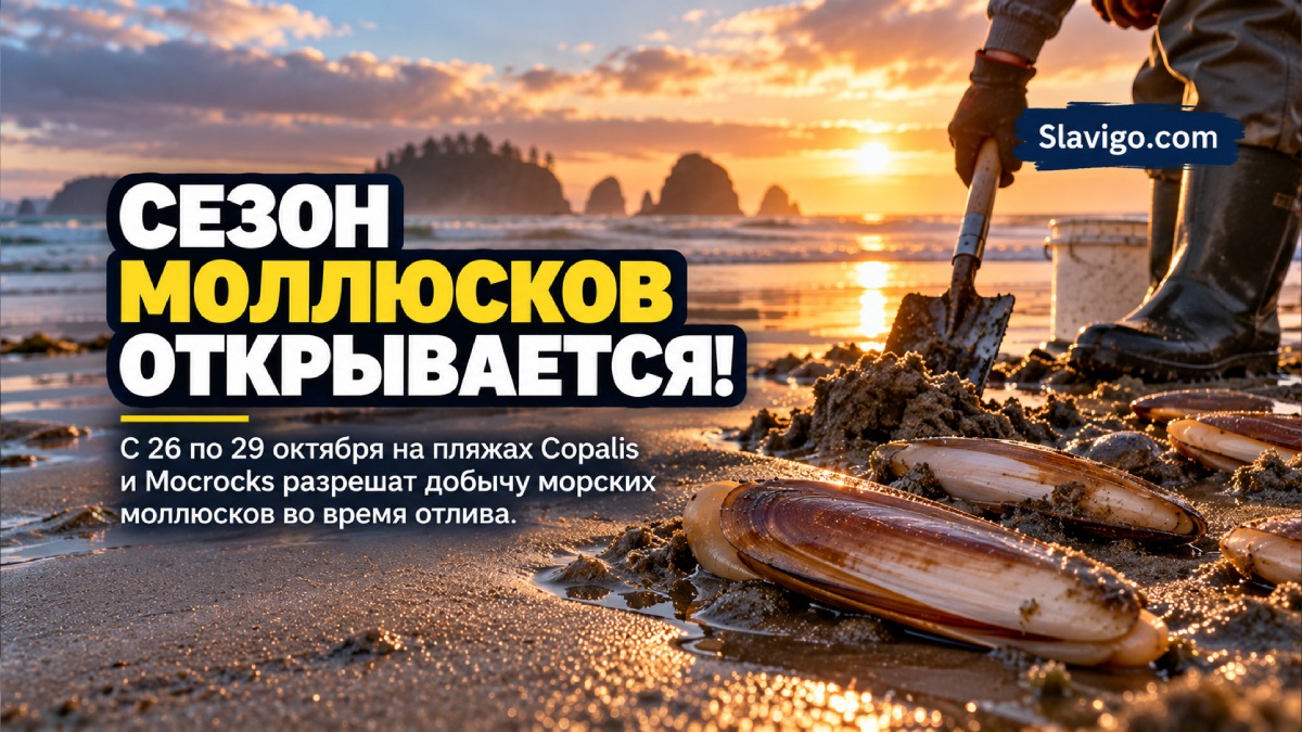 В Вашингтоне открывают сезон вылова моллюсков razor clam на двух пляжах