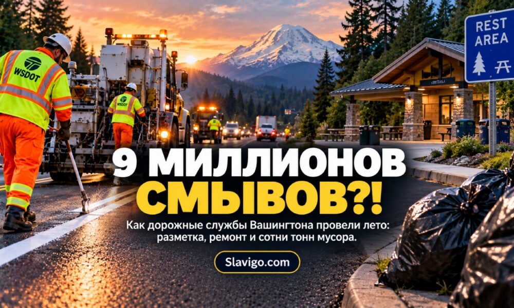 WSDOT подвёл итоги лета: 1 500 maintenance workers обслуживали дороги и rest areas по всему Washington