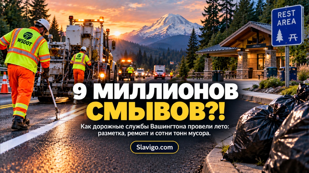 WSDOT подвёл итоги лета: 1 500 maintenance workers обслуживали дороги и rest areas по всему Washington
