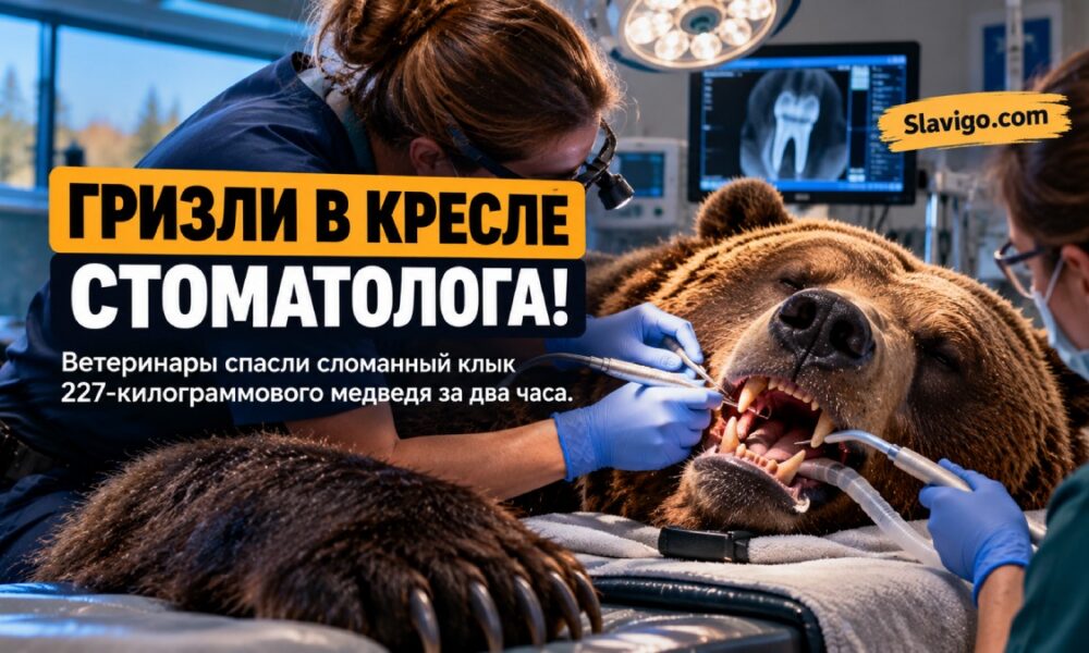 В школах Washington State University ветеринары вылечили зуб 500-фунтовому гризли